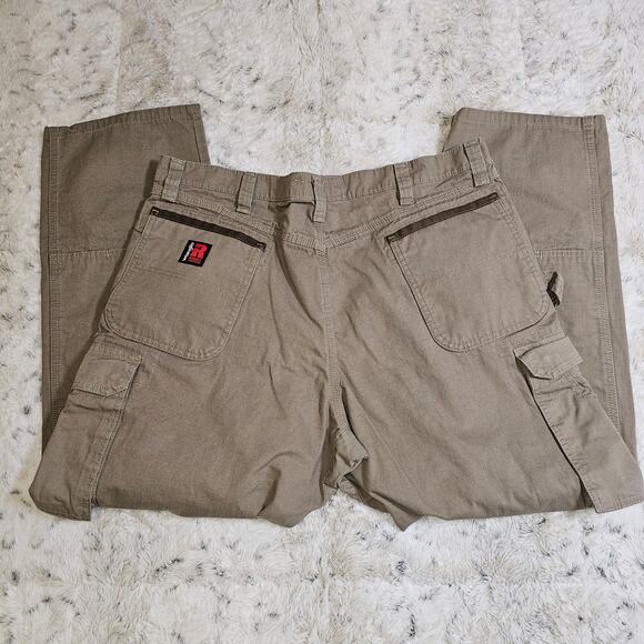 Mens Riggs Workwear Rugged Khaki Cargo Casual Work Jeans Pants 100% Cotton 40x30 - Picture 6 of 11